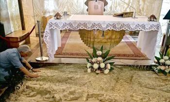 Pietra dell'agonia nel Getsemani sul Monte degli Ulivi